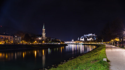 萨尔茨堡的夜景