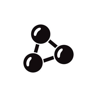分子结构图标在白色背景。DNA分子的象征。