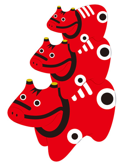 堆叠Akabeko的插图