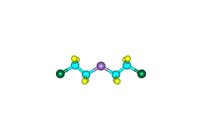 硫芥子分子孤立于白色