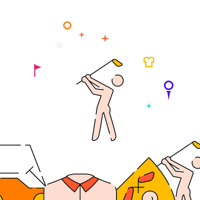 Golfer before hitting filled line icon, simple ill