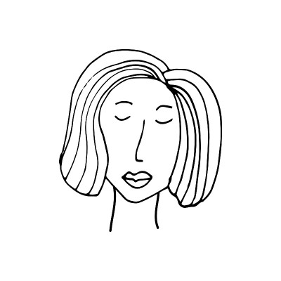 涂鸦美丽女人的脸。国际妇女节。矢量插图的卡片，海报，现代设计。女权主义的概念。