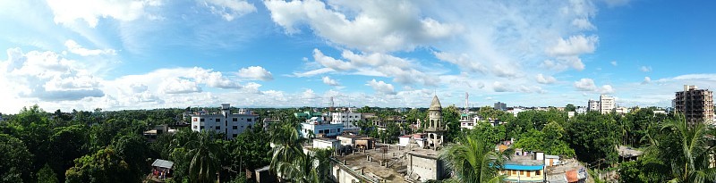 Sylhet市Ambarkha全景图。