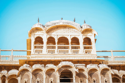 拉贾斯坦邦Jaisalmer的Haveli建筑。