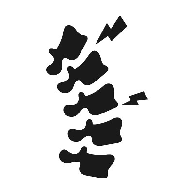 Back pain flat vector icon