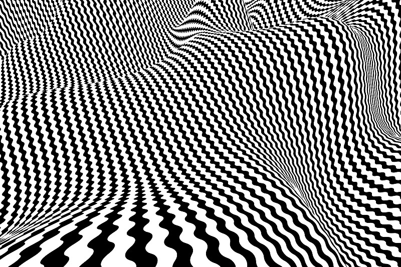 Optical illusion lines background. Abstract 3d bla