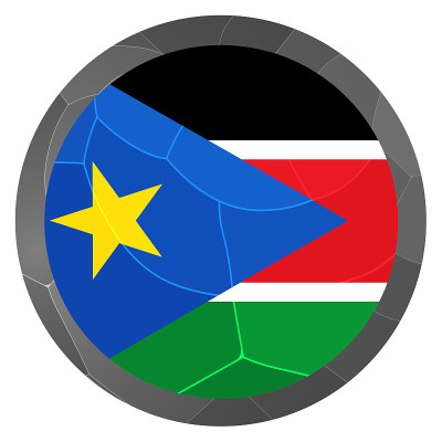 Glass light ball with flag of South Sudan. Round s