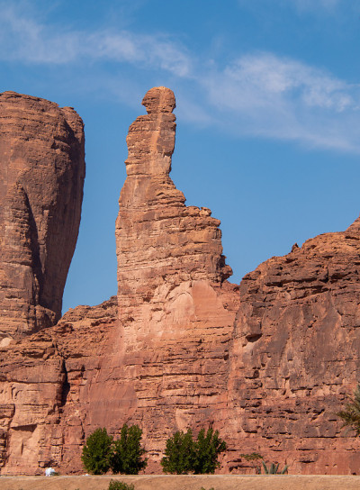 露头地质构造，在冬季公园，在沙特阿拉伯的Al Ula