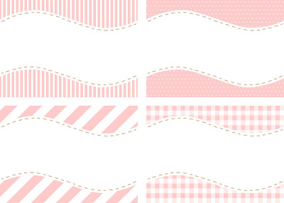 set of stripe,dot and gingham check stitch frame