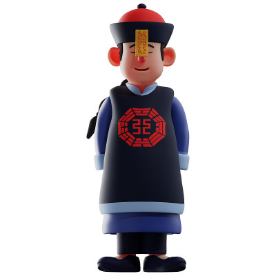 可爱的脸3D吸血鬼卡通设计穿着奇特的服装