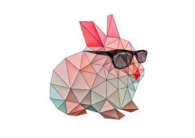 戴着太阳镜的抽象兔子
