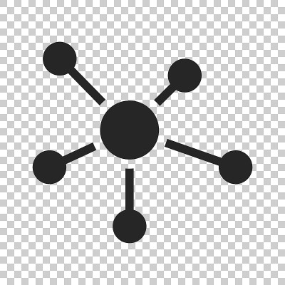 社交网络，分子，dna图标。矢量插图。