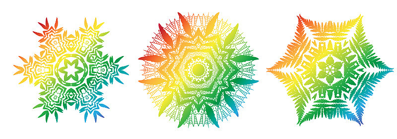Rainbow Mandala Set, Pakistan, Ottoman Pattern Iso