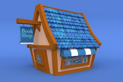 书店，3d渲染