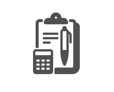 会计图标。剪贴板文件的迹象。向量