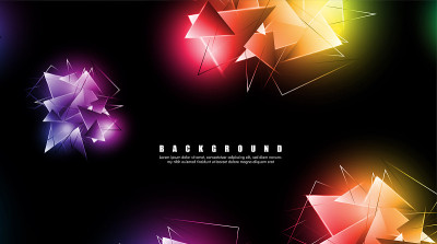 abstract background with glowing triangles that ov