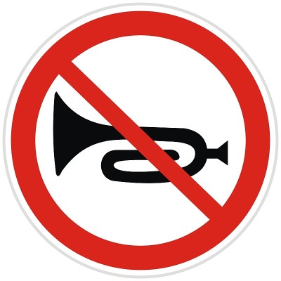 Trumpet, traffic sign, vector icon