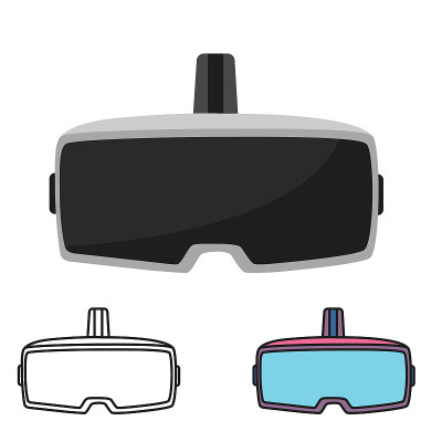 立体3d vr演示。矢量虚拟数字空间技术。创新装置-矢量