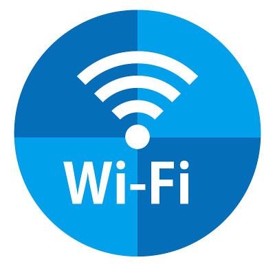 蓝色圆圈wifi标志。指示存取点的向量。