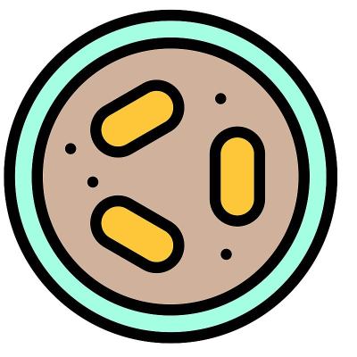 病毒或细菌矢量插图，填充样式图标
