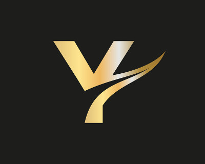 Y标志设计模板。首字母Y标志与创意现代商业印刷