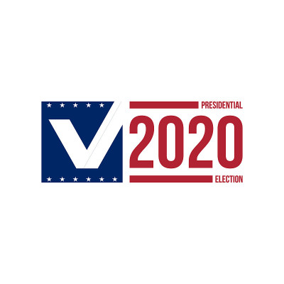 2020年总统选举标志，矢量插图