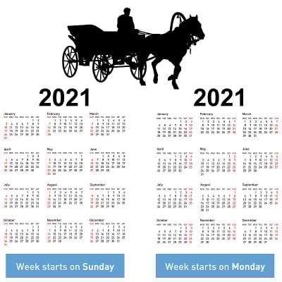 2021年日历上的马的轮廓孤立在白色的背景