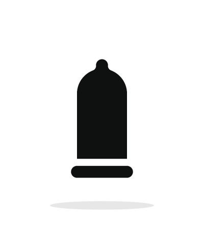 Condom and contraception icon on white background.