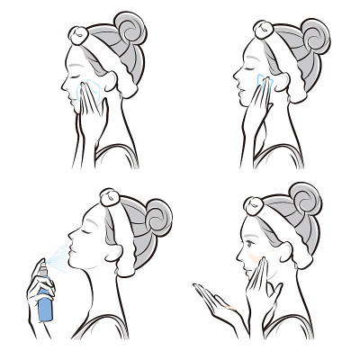 一个女人做皮肤护理的插图
