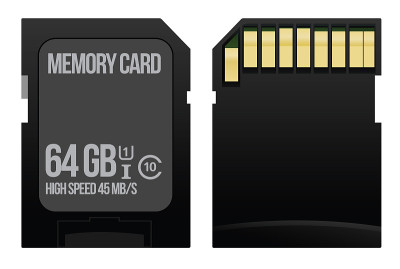 Micro sd卡矢量设计插图孤立在白色背景上的原稿插图