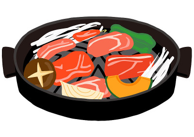 日本食物成吉思汗羊肉和蔬菜菜肴