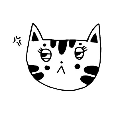 单一设计元素-不满的猫
