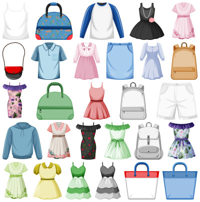 Set of fashion outfits