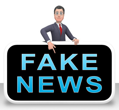 假新闻电话代表社会媒体上的虚假信息- 3d插图