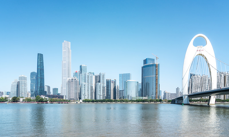 广州珠江新城地标建筑景观天际线