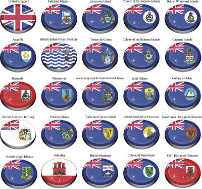 英国海外领地(BOT)和殖民地旗帜。