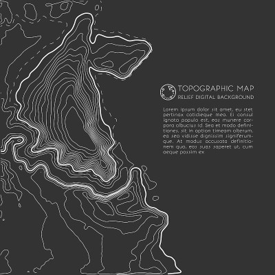 绘制地形图线。矢量抽象地形图概念与空间为您的副本。黑白波浪。抽象的剪纸。抽象的彩色波。波浪横幅。颜色