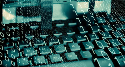 Computer binary code, new technology cyber securit