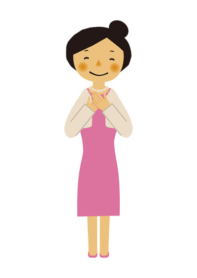 一个穿着正式衣服的女人的插图。
