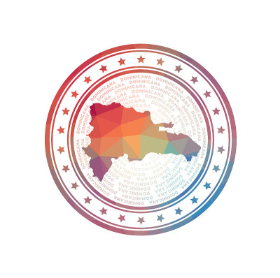 扁平低聚邮票的多米尼加。