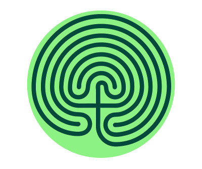 克里特岛传统的象征。克里特迷宫线艺术向量
