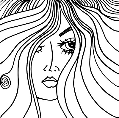 美女脸插图