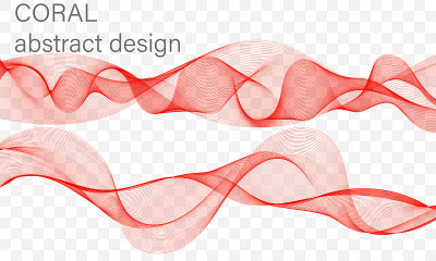 Flow shapes design. Abstract coral color.