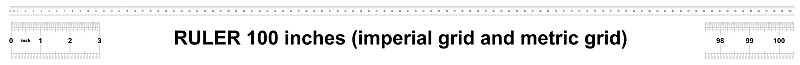 Ruler 100 inches, Imperial and Metric sistem size 