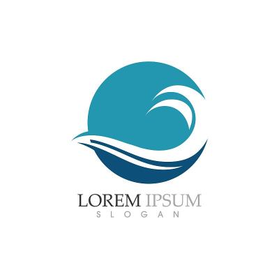 水波符号和图标标志模板