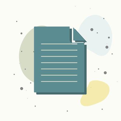 文档的矢量图像。彩色背景上的纸图标。