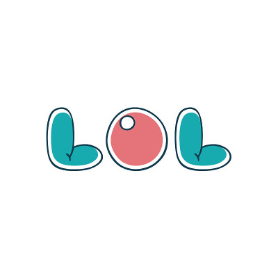 哈哈-手写字母短语引用。卡通泡沫信件。
