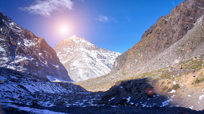 阿根廷安第斯山的阿孔卡瓜滑雪胜地