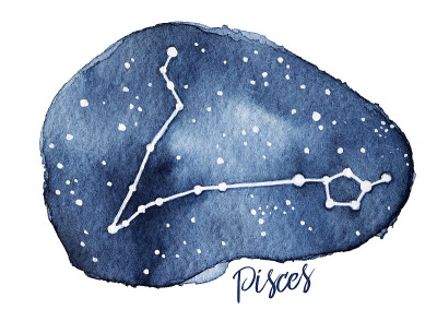 双鱼座黄道十二宫的星座，在夜空中的星星星座。