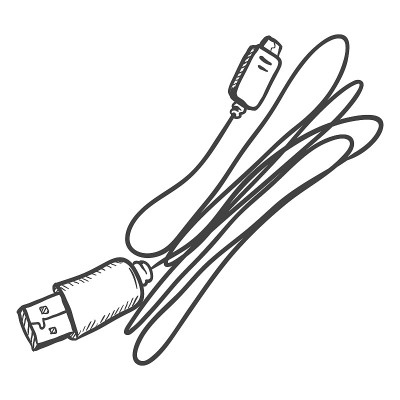 移动电话USB线的矢量草图